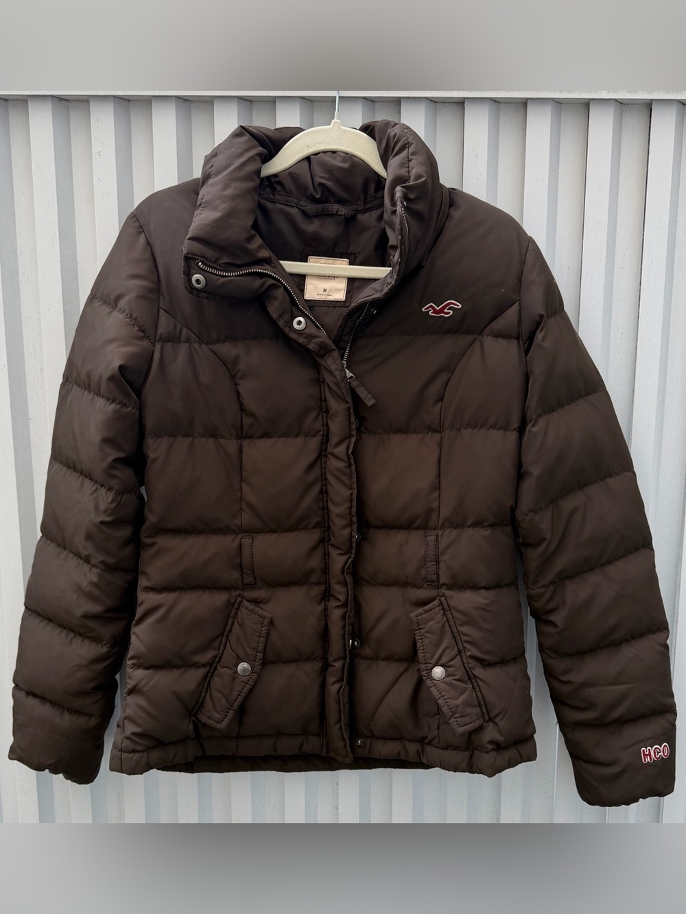 Hollister Y2K Chocolate Brown Down Puffer Jacket HCO M